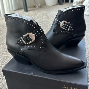 Black Leather Boots with silver studs